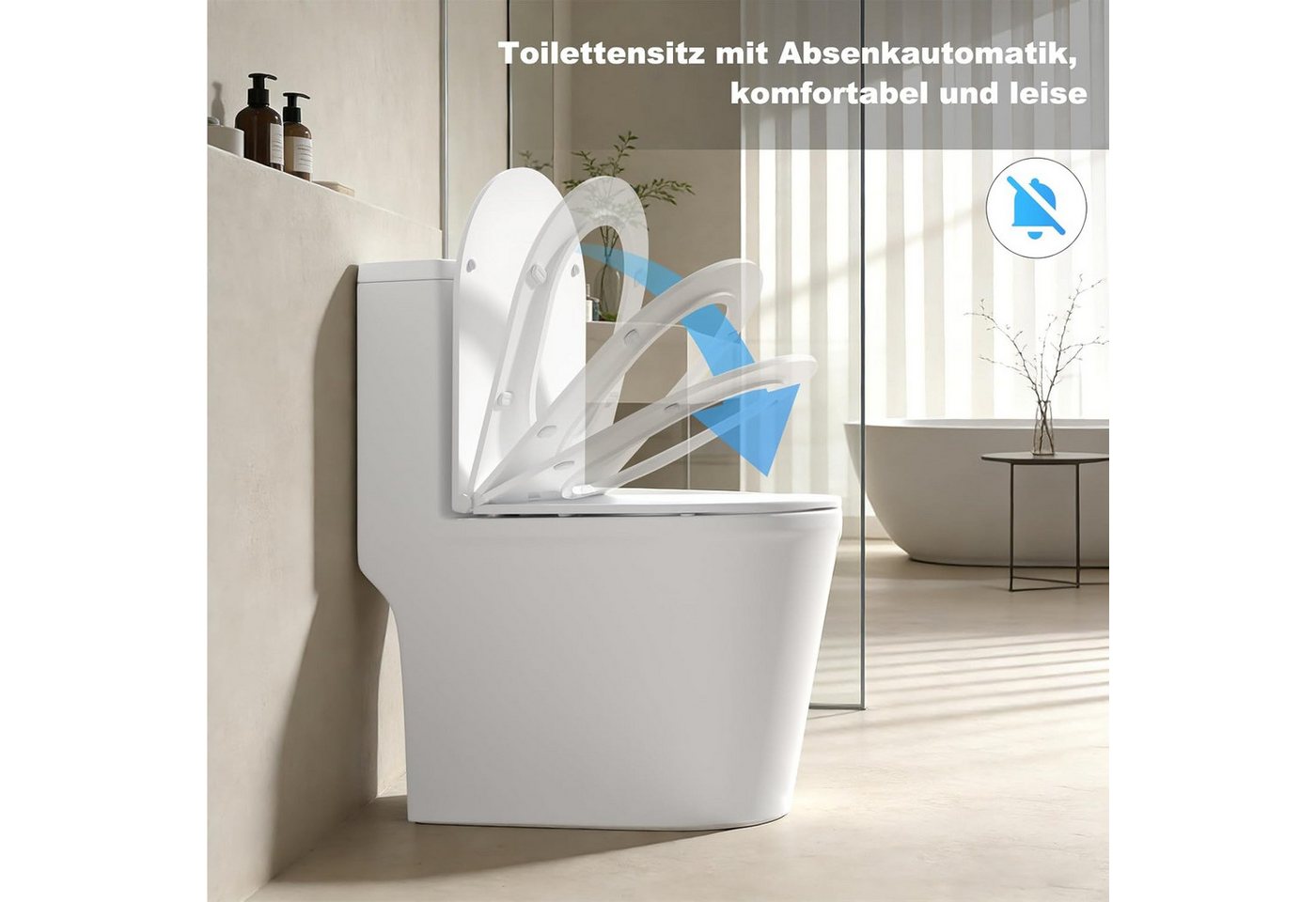 SURFOU WC-Sitz Toilettensitz D-Form mit Softclose, Quick Release, stabil & leise – Bild 5 von 5