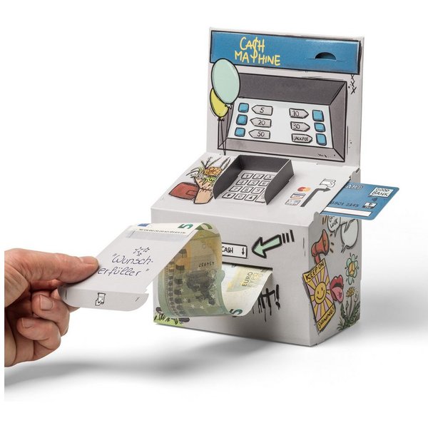SURPRISA Geschenkbox Geld-O-Mat Geldgeschenk Verpackung – Kreatives DIY Geldautomat, für Geldgeschenke zum Geburtstag, Hochzeit & besondere Anlässe
