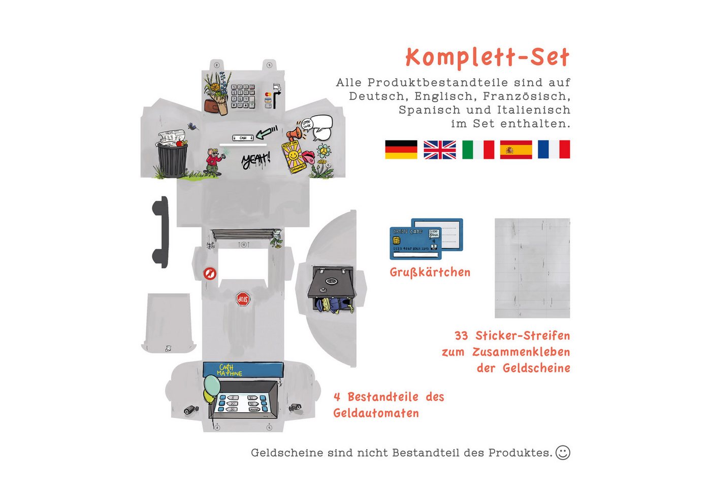 SURPRISA Geschenkbox Geld-O-Mat Geldgeschenk Verpackung – Kreatives DIY Geldautomat, für Geldgeschenke zum Geburtstag, Hochzeit & besondere Anlässe – Bild 5 von 5