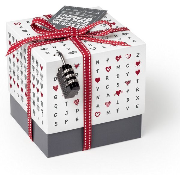 SURPRISA Geschenkbox Geschenkbox mit Samt und Glanz, Rätselbox für Geschenke und Gutscheine, zum Valentinstag, Jahrestag, Hochzeitstag