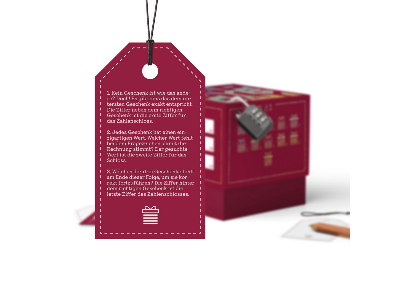 SURPRISA Geschenkbox Rätsel-Geschenkbox Happy Birthday mit Glitzer, originelle Geburtstagsbox mit Zahlenschloss zum Geburtstag – Bild 5 von 5