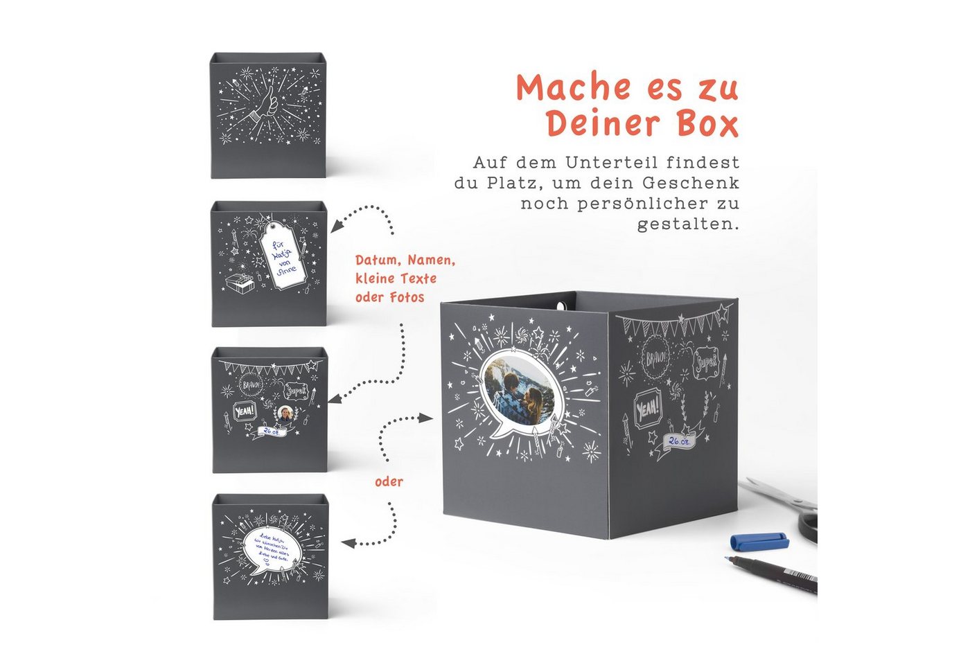 SURPRISA Geschenkbox Rätzel Geschenkbox, Geldgeschenk Verpackung & Gutschein Geschenk Box (inkl. 3-stelligem Zahlenschloss), Geschenkkarton Labyrinthrätsel, 16, – Bild 4 von 5