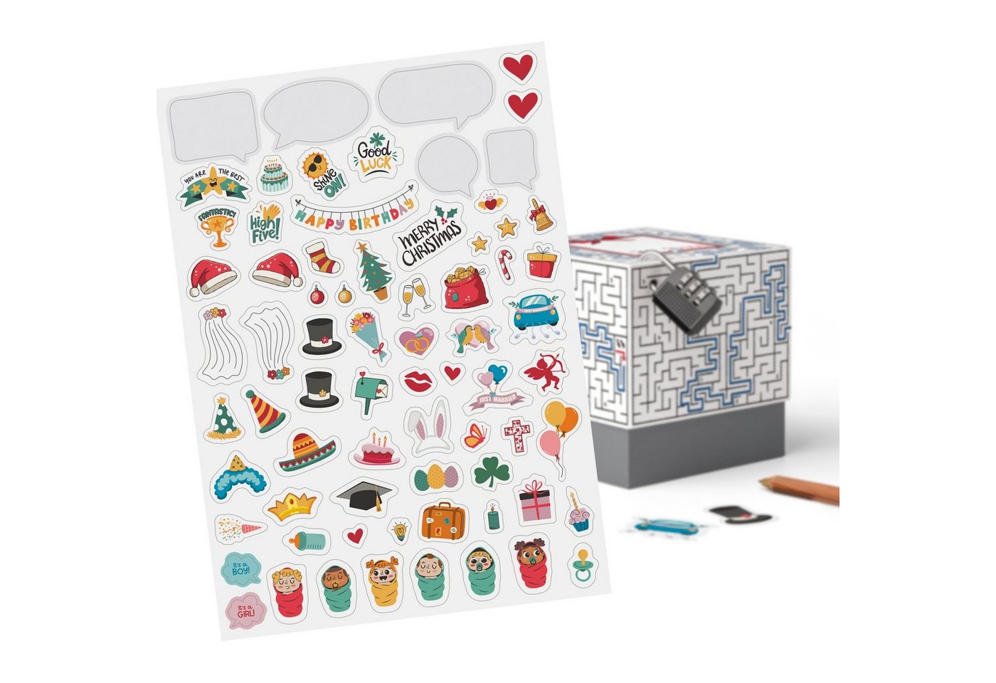 SURPRISA Geschenkbox Rätzel Geschenkbox, Geldgeschenk Verpackung & Gutschein Geschenk Box (inkl. 3-stelligem Zahlenschloss), Geschenkkarton Labyrinthrätsel, 16, – Bild 5 von 5