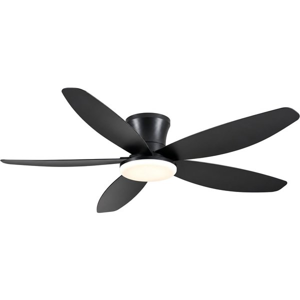 Surtime Deckenventilator mit LED-Beleuchtung, leiser Motor, 6 Geschwindigkeitsstufen, 5 Flügel, ⌀ 91 cm, 36 W, 35 dB, Fernbedienung– für Räume bis 20 m²