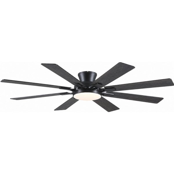 Surtime Deckenventilator mit LED-Licht und leiser Motor, 8 Flügel, 6 Geschwindigkeitsstufen, Ø 132 cm, 48 W, IP44, Sommer-/Winterbetrieb, mit Fernbedienung