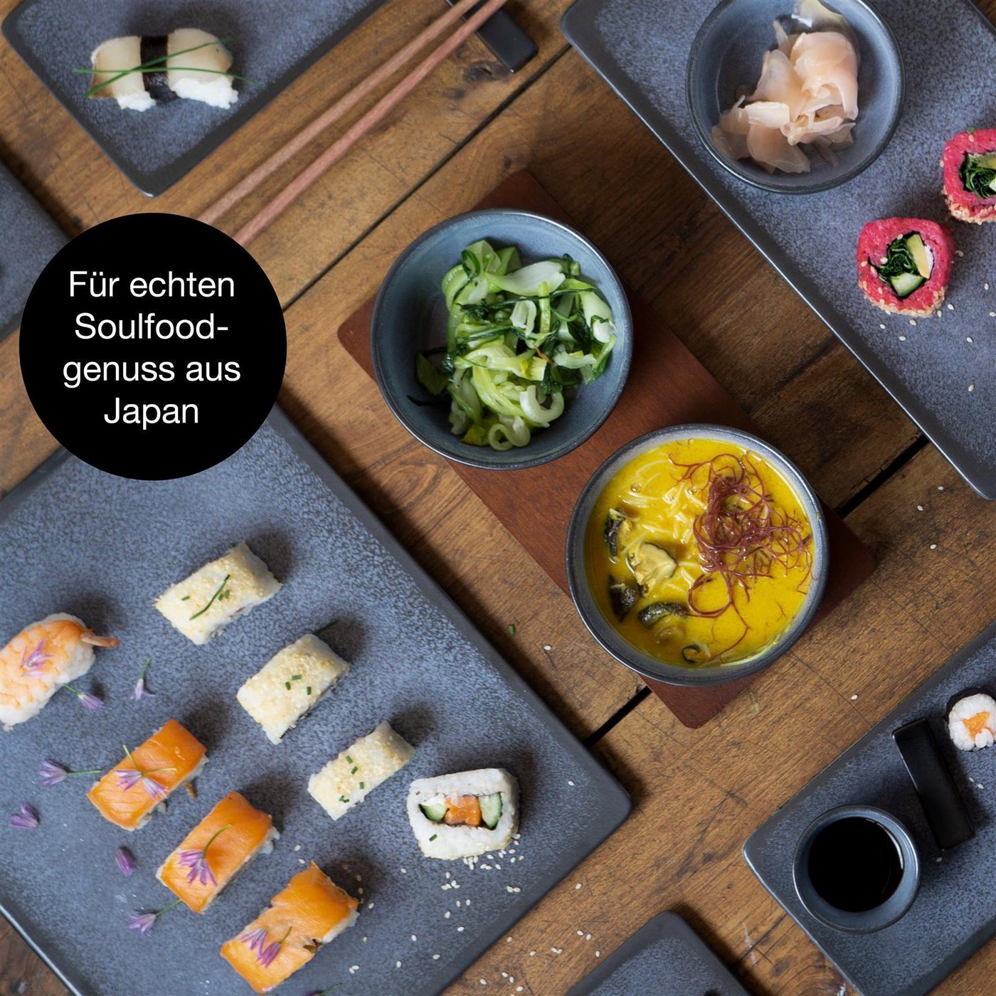 Moritz & Moritz Sushiteller Moritz & Moritz VIDA 29tlg Sushi Set Blau, (29 St), für 4 Personen - 29 Teile – Bild 5 von 5