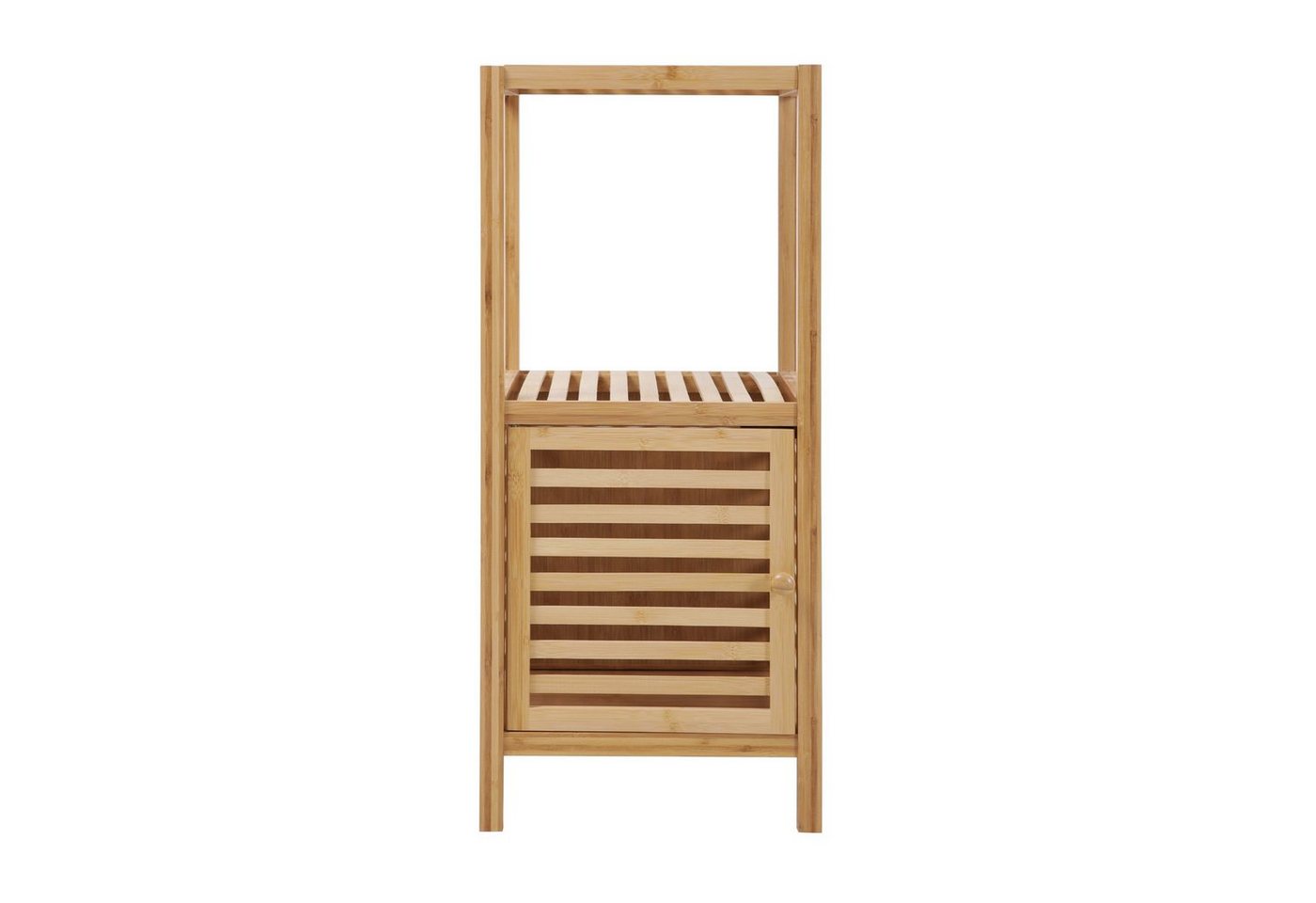 SVITA Badregal BAMBUS, Badezimmerschrank, Regal mit Tür, Bambus, 35 cm x 80 cm x 38 cm – Bild 3 von 5