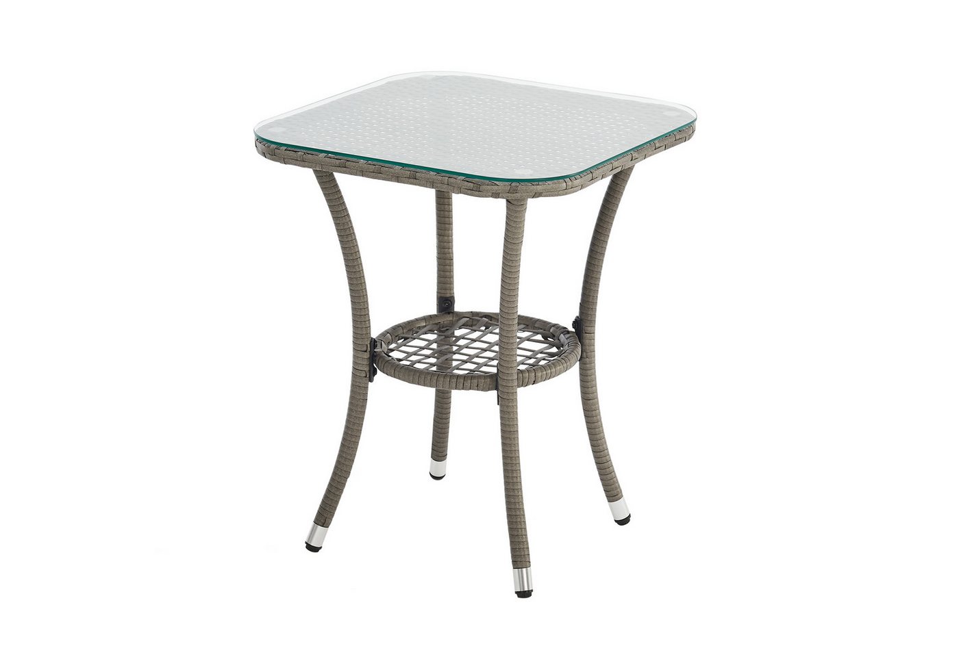 SVITA Balkonset BROOKLYN BISTRO, (Set (3-tlg), 1 Tisch, 2 Stühle), Sitzgruppe, Polyrattan, inkl. Kissen, Grau – Bild 4 von 5