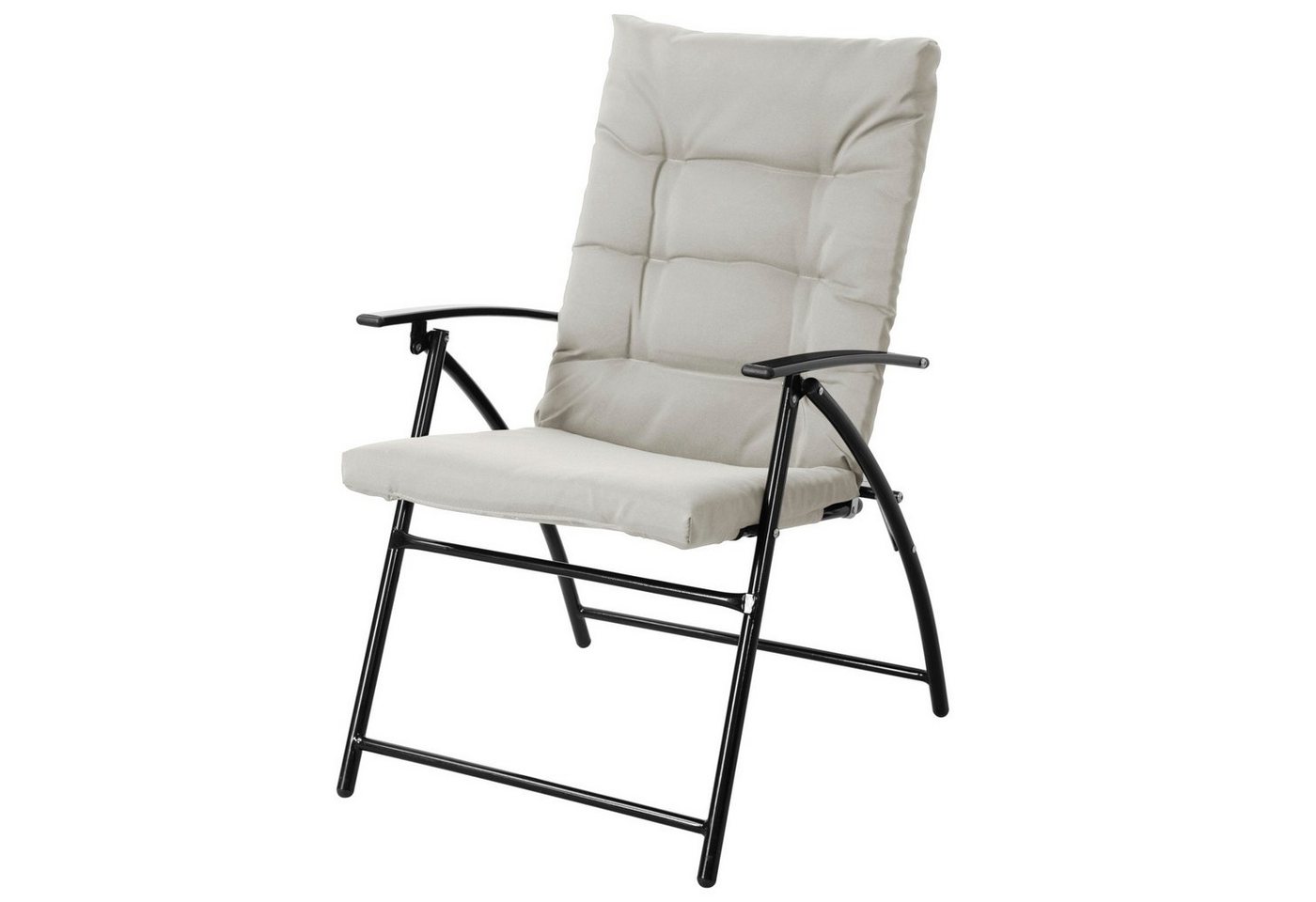 SVITA Balkonset VENTURA, (3-teilig, 2 Stühle, 1 Tisch), gepolstert, Klappstühle, Klapptisch, Camping-Möbel, Metall, Beige – Bild 3 von 5
