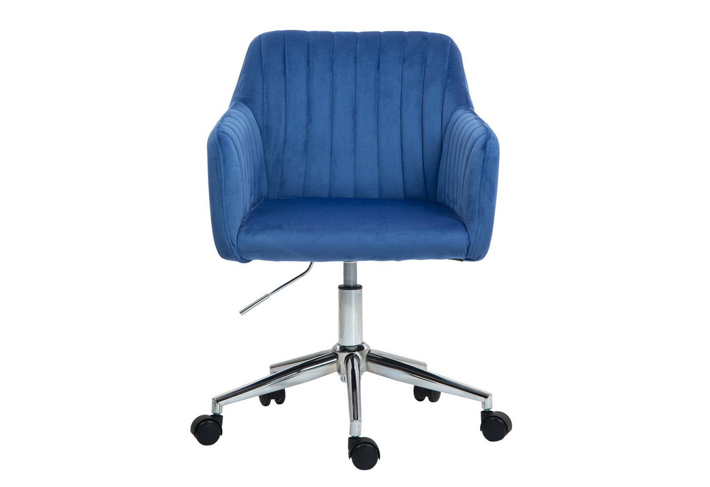 SVITA Bürostuhl OLIVER, Schreibtischstuhl, höhenverstellbar, Drehstuhl, Samtbezug, Blau – Bild 2 von 5