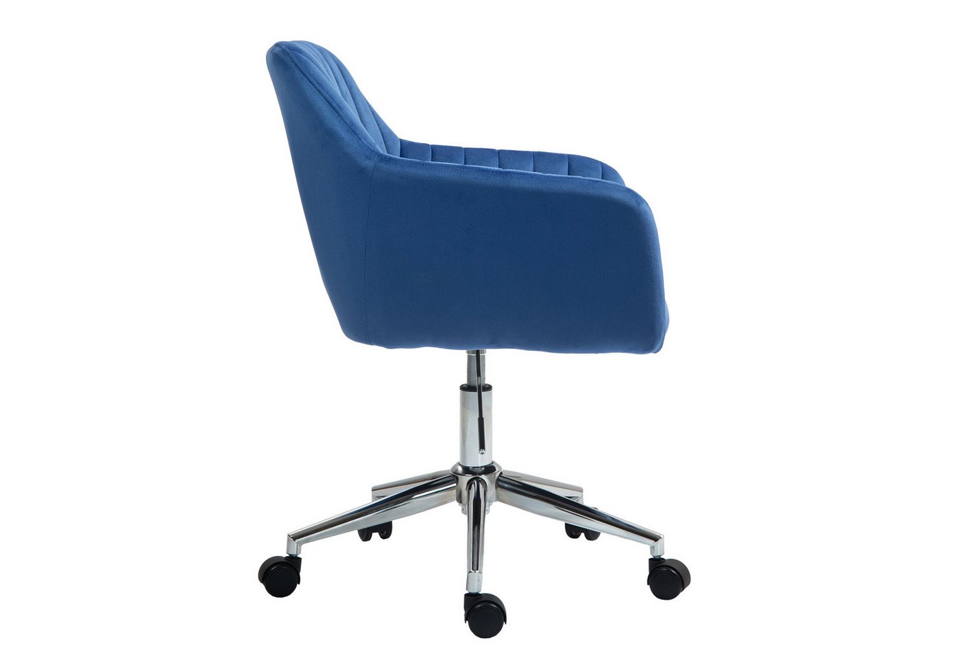 SVITA Bürostuhl OLIVER, Schreibtischstuhl, höhenverstellbar, Drehstuhl, Samtbezug, Blau – Bild 3 von 5