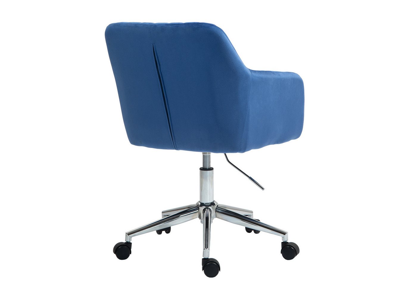 SVITA Bürostuhl OLIVER, Schreibtischstuhl, höhenverstellbar, Drehstuhl, Samtbezug, Blau – Bild 4 von 5