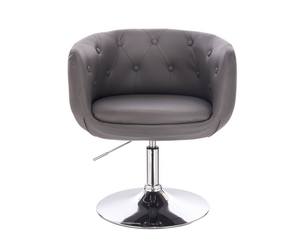 SVITA Cocktailsessel PANAMA, Drehsessel, Loungesessel, 360° drehbar, gepolstert, Kunstleder, Grau – Bild 2 von 5