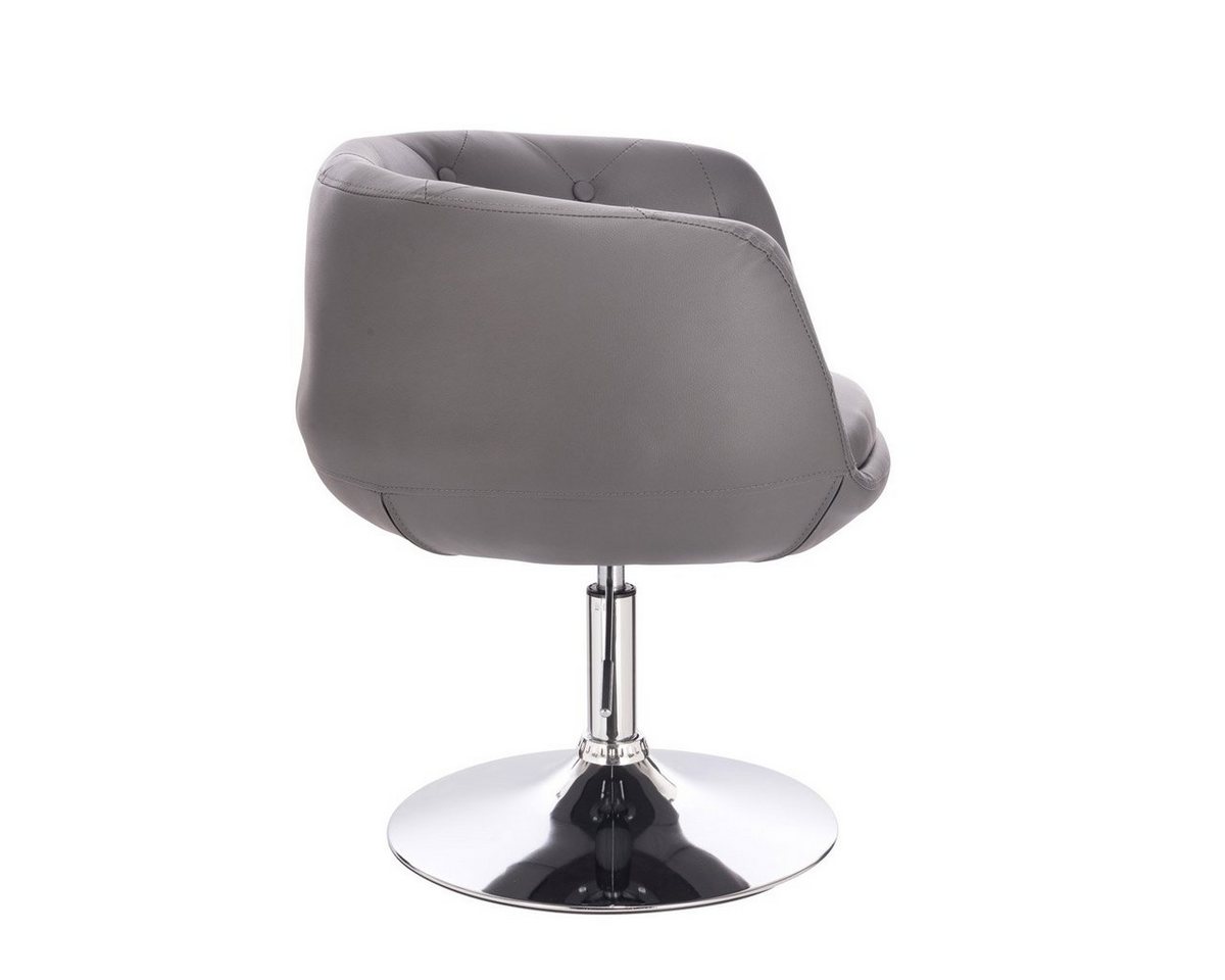 SVITA Cocktailsessel PANAMA, Drehsessel, Loungesessel, 360° drehbar, gepolstert, Kunstleder, Grau – Bild 3 von 5