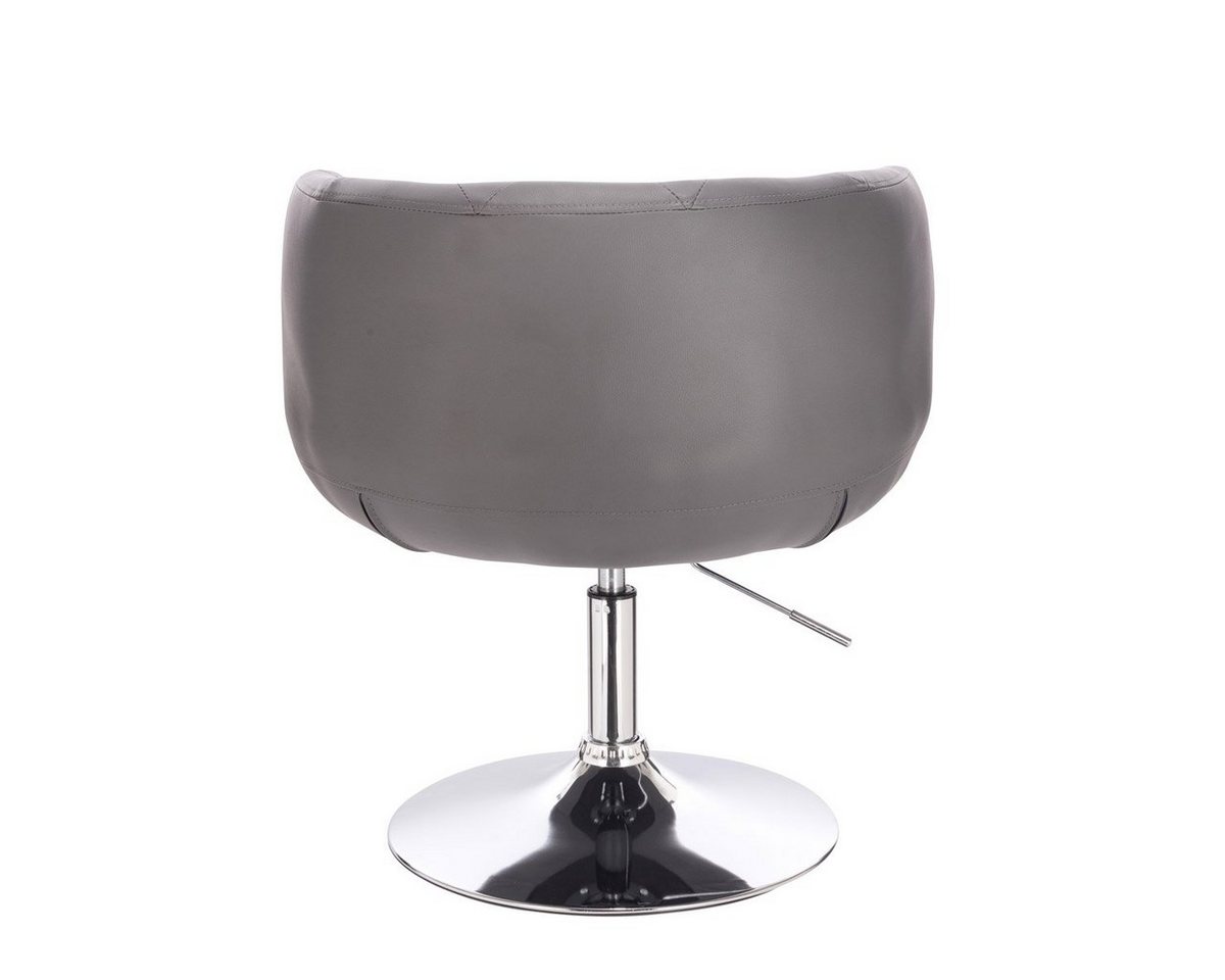 SVITA Cocktailsessel PANAMA, Drehsessel, Loungesessel, 360° drehbar, gepolstert, Kunstleder, Grau – Bild 4 von 5
