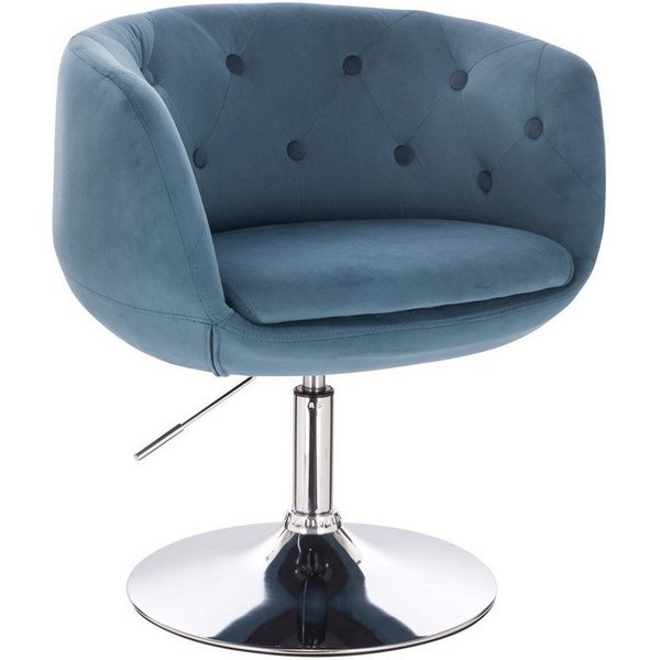 SVITA Cocktailsessel PANAMA, Drehsessel, Loungesessel, 360° drehbar, gepolstert, Samtbezug, Blau