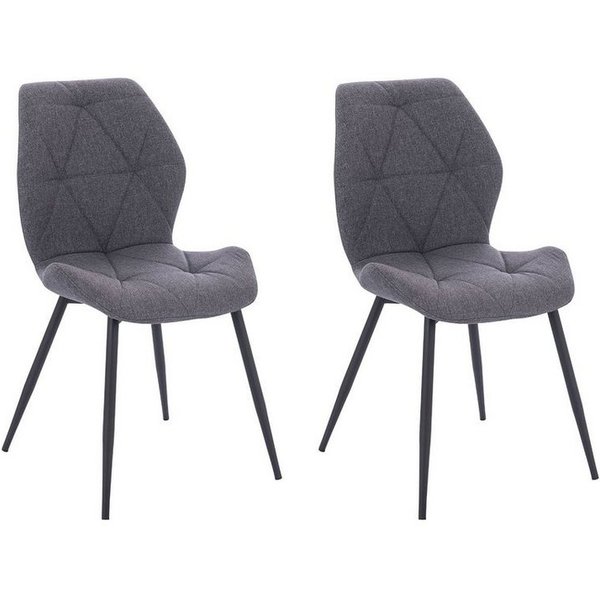 SVITA Esszimmerstuhl JAMIE (Set, 2 St), Küchenstuhl, Wohnzimmerstuhl, Stoffbezug, Dunkelgrau