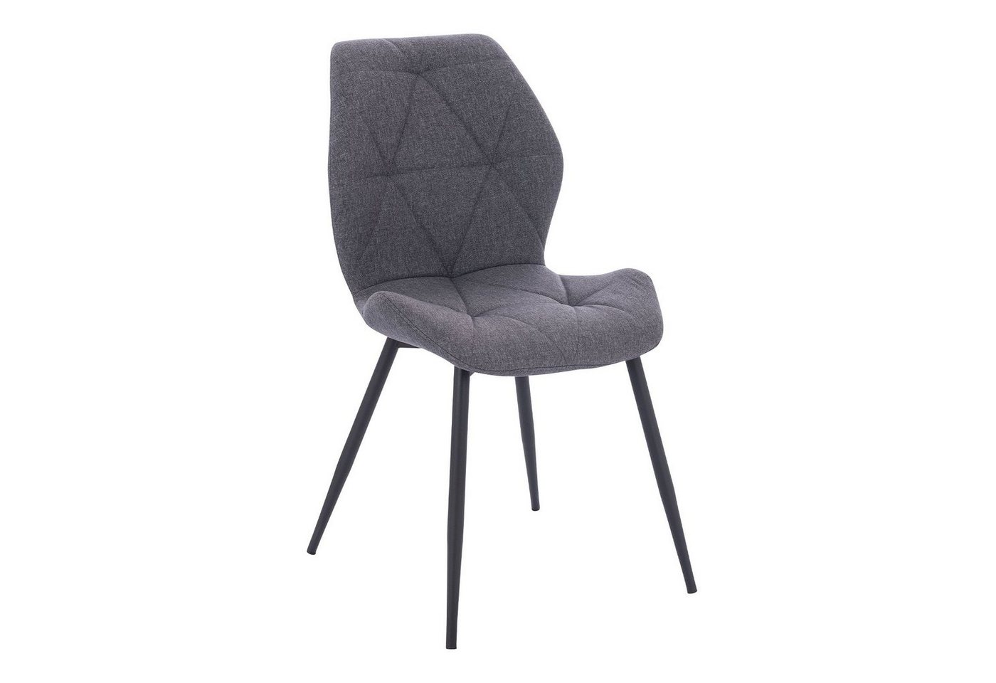 SVITA Esszimmerstuhl JAMIE (Set, 2 St), Küchenstuhl, Wohnzimmerstuhl, Stoffbezug, Dunkelgrau – Bild 2 von 5