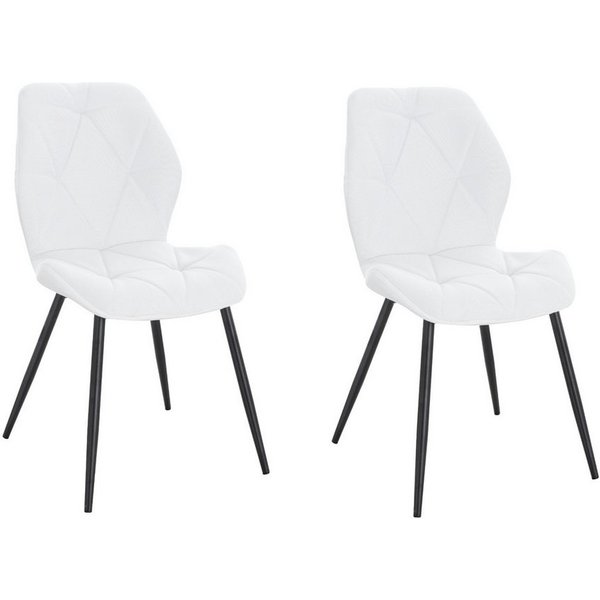 SVITA Esszimmerstuhl JAMIE (Set, 2 St), Küchenstuhl, Wohnzimmerstuhl, Stoffbezug, Weiß