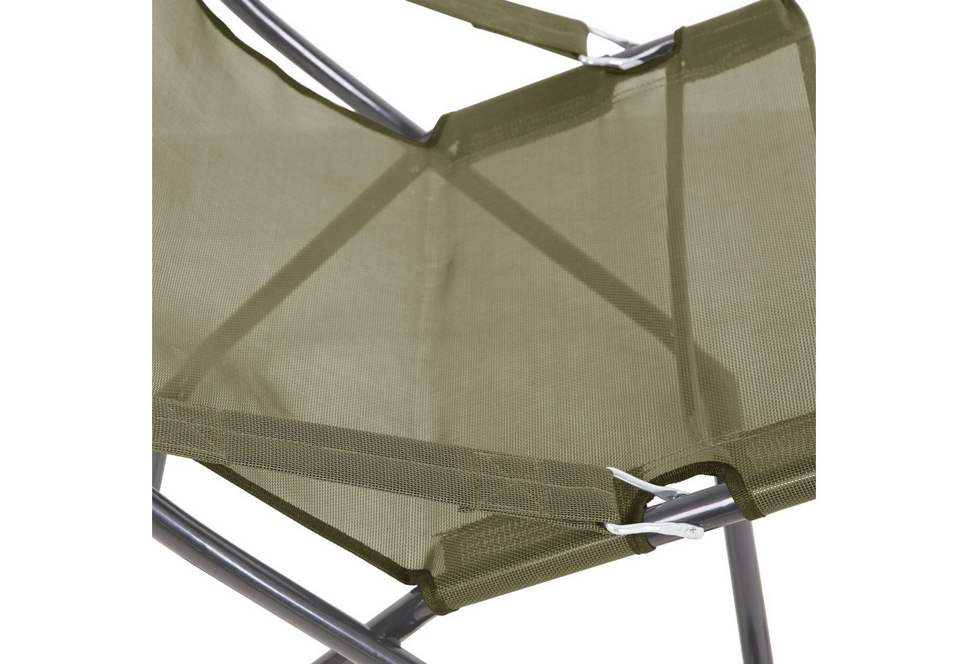 SVITA Gartenstuhl TOMRA, 2er Set, mit Kopfkissen, Armlehnen, Fußhocker, Grün/Dunkelgrau – Bild 3 von 5