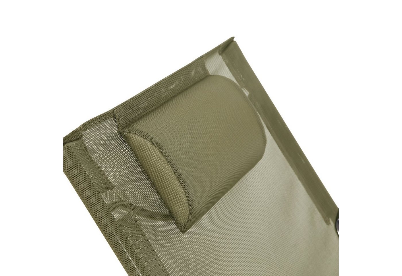 SVITA Gartenstuhl TOMRA, 2er Set, mit Kopfkissen, Armlehnen, Fußhocker, Grün/Dunkelgrau – Bild 4 von 5