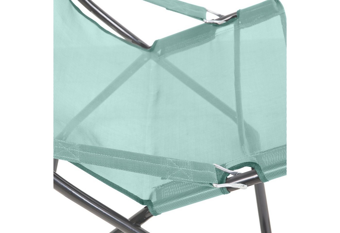 SVITA Gartenstuhl TOMRA, 2er Set, mit Kopfkissen, Armlehnen, Fußhocker, Blau/Dunkelgrau – Bild 3 von 5
