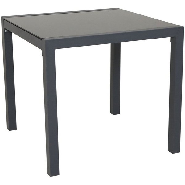 SVITA Gartentisch, Tisch aus Aluminium mit Glasplatte, Anthrazit