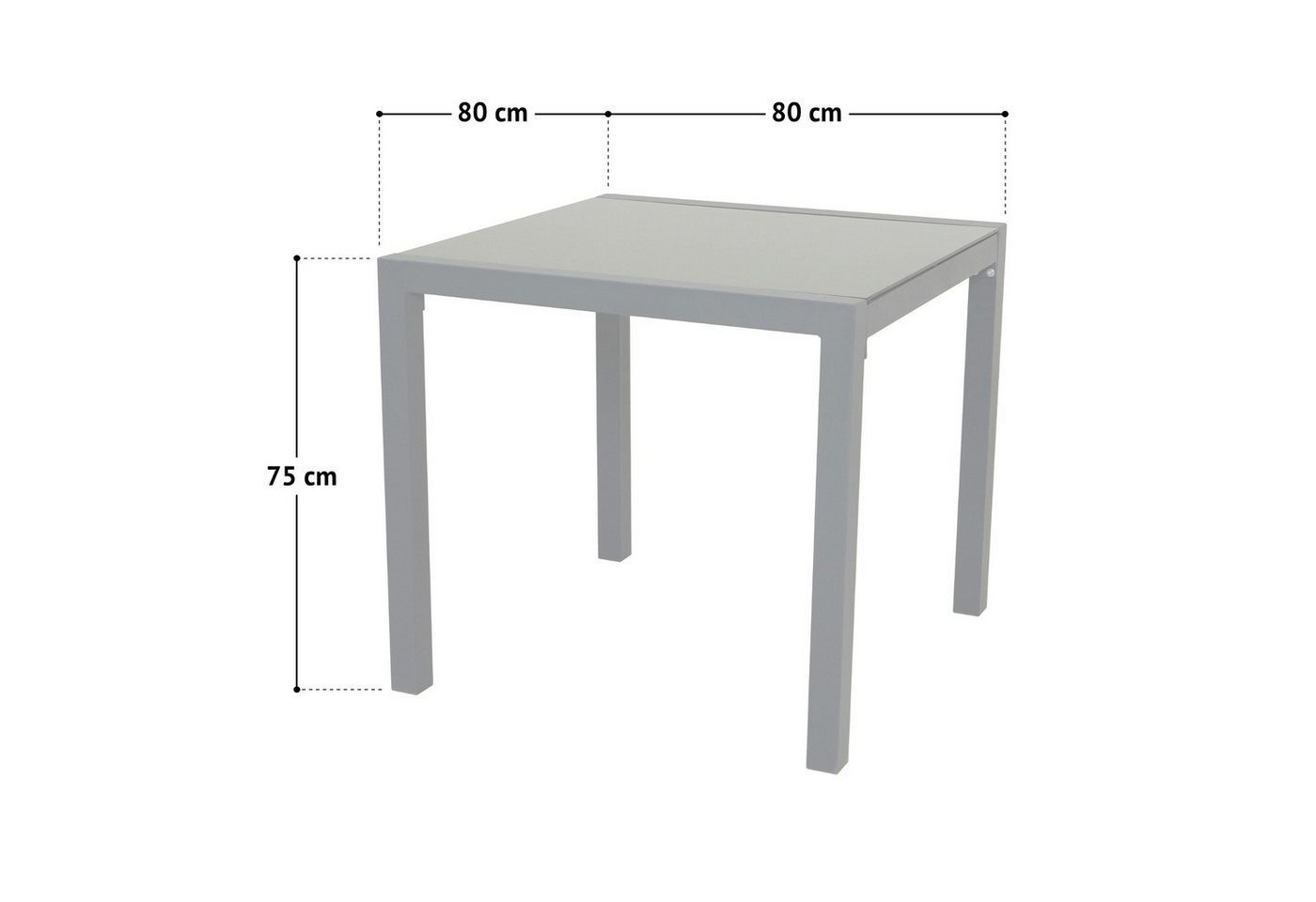 SVITA Gartentisch, Tisch aus Aluminium mit Glasplatte, Anthrazit – Bild 5 von 5