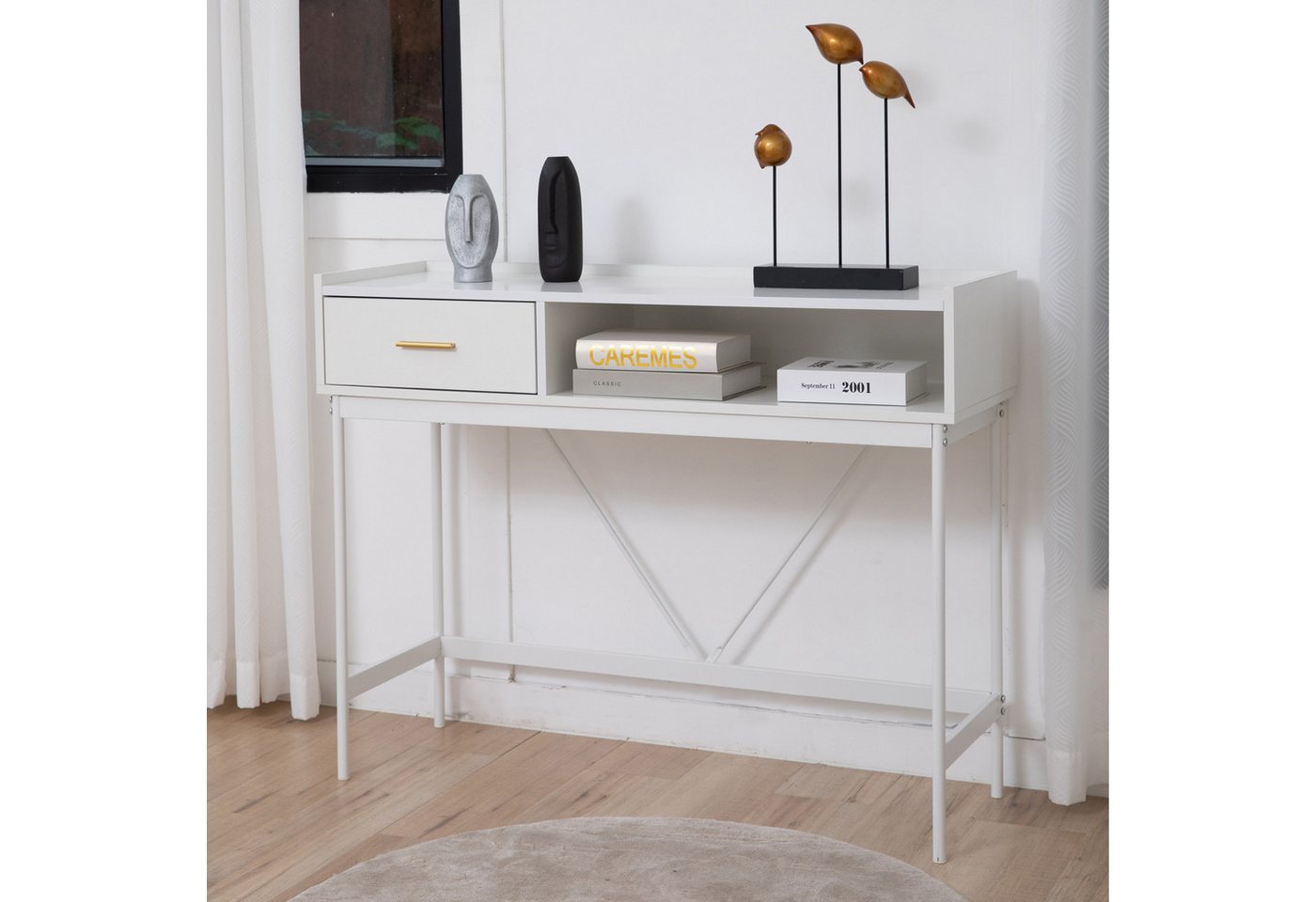 SVITA Konsolentisch VALEO, Standregal mit Schublade, Flurtisch, 110 x 35 x 85 cm – Bild 5 von 5