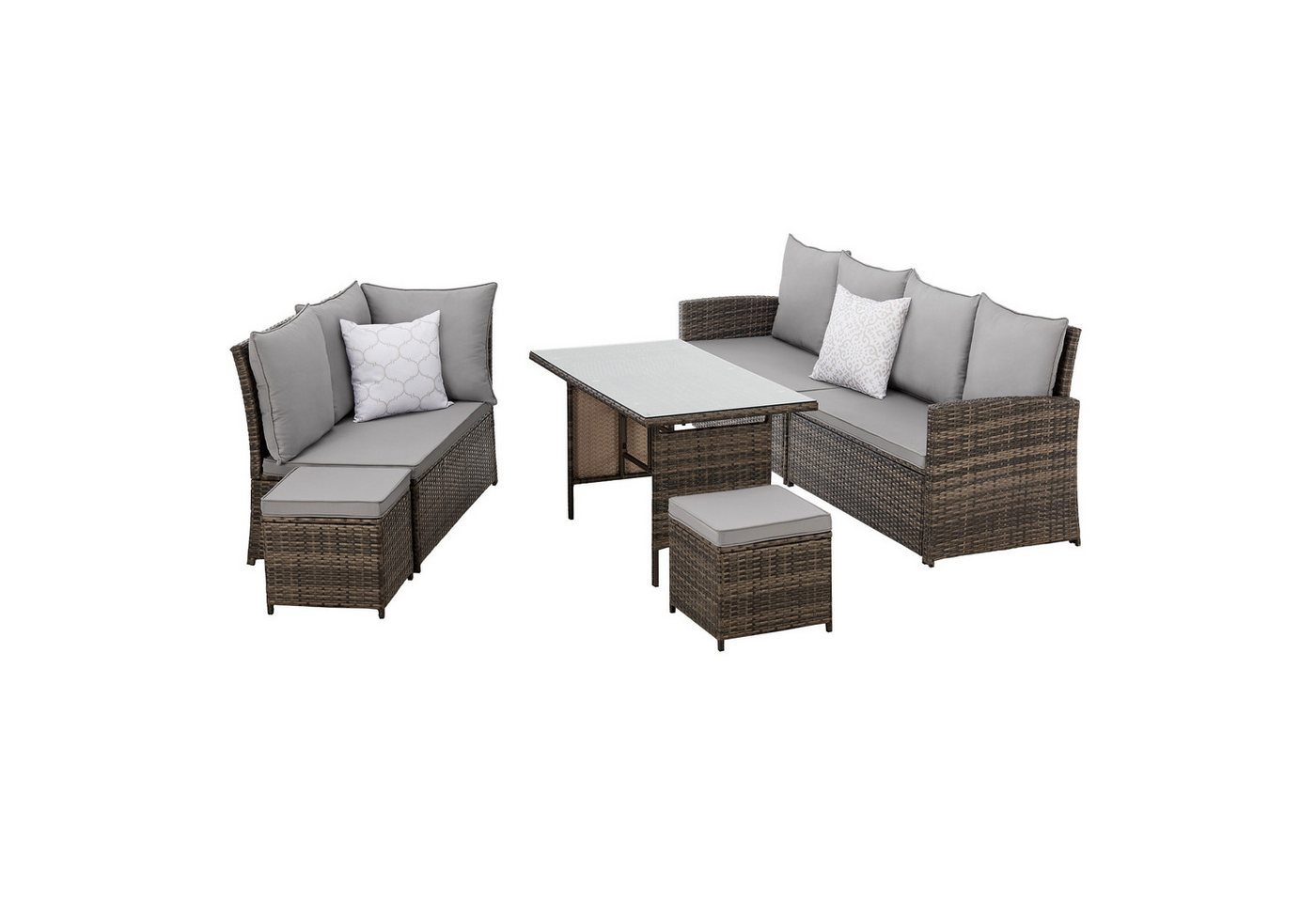 SVITA Loungeset MONROE, (Lounge-Set, 4-tlg., Gartenlounge), Garten-Lounge, Poly-Rattan, Sitzgruppe, Outdoor, Lounge-Möbel – Bild 2 von 5