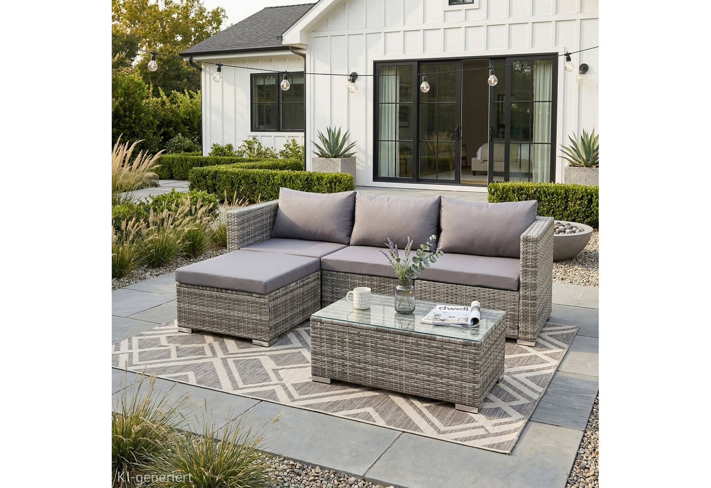 SVITA Loungeset QUEENS, (Set, 5-tlg., Garten-Lounge), verschiedene Stellmöglichkeiten, breite Armlehnen, inkl. Tisch – Bild 2 von 5