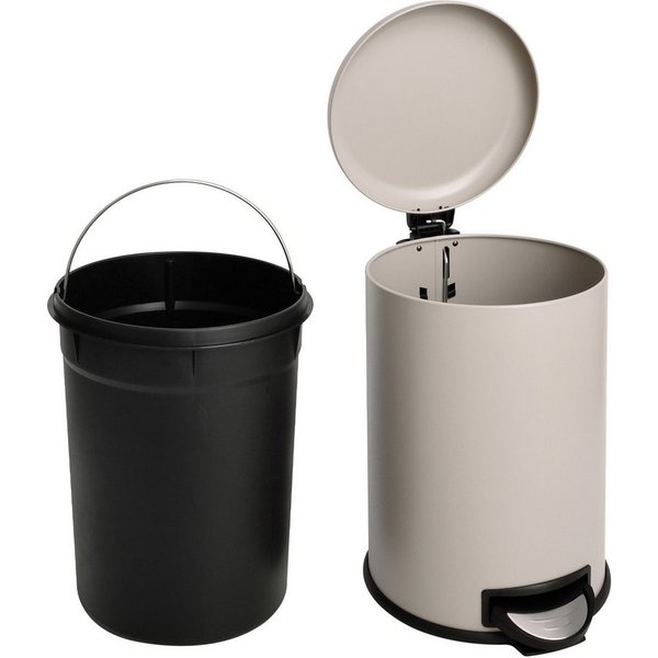 SVITA Mülleimer, Treteimer, Abfalleimer, 20 Liter, inkl. Inneneimer, Stahl, Taupe