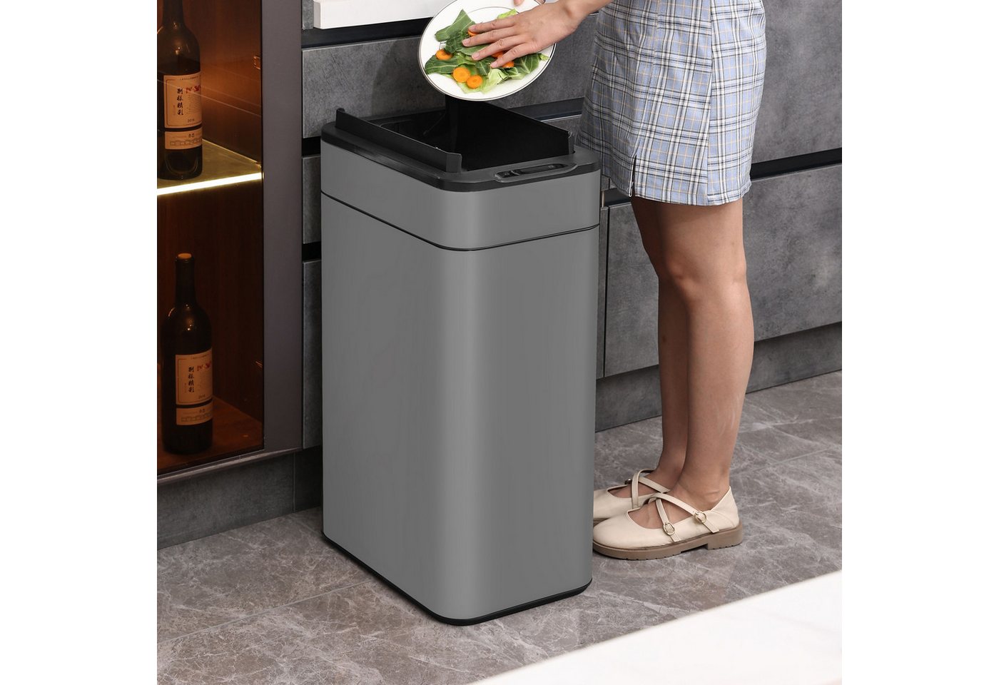 SVITA Mülleimer SE60L, Sensormülleimer, Abfalleimer, abnehmbarer Deckel, automatisches Öffnen – Bild 3 von 5