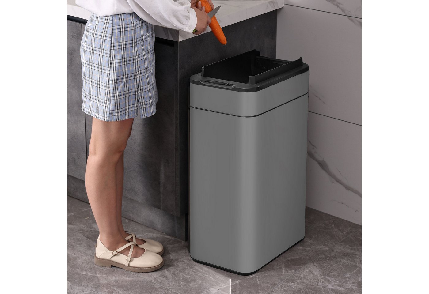 SVITA Mülleimer SE60L, Sensormülleimer, Abfalleimer, abnehmbarer Deckel, automatisches Öffnen – Bild 4 von 5