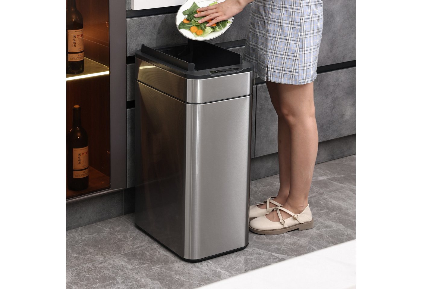 SVITA Mülleimer SE60L, Sensormülleimer, Abfalleimer, abnehmbarer Deckel, automatisches Öffnen – Bild 3 von 5