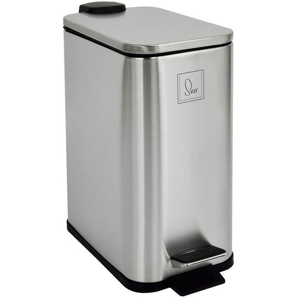 SVITA Mülleimer ST5, Treteimer, Softclose-Funktion, 5L, Edelstahl, Silber
