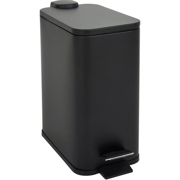 SVITA Mülleimer ST5, Treteimer, Softclose-Funktion, 5L, Stahl pulverbeschichtet, Schwarz