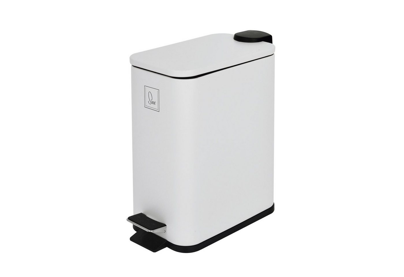 SVITA Mülleimer ST5, Treteimer, Softclose-Funktion, 5L, Stahl pulverbeschichtet, Weiß – Bild 4 von 5
