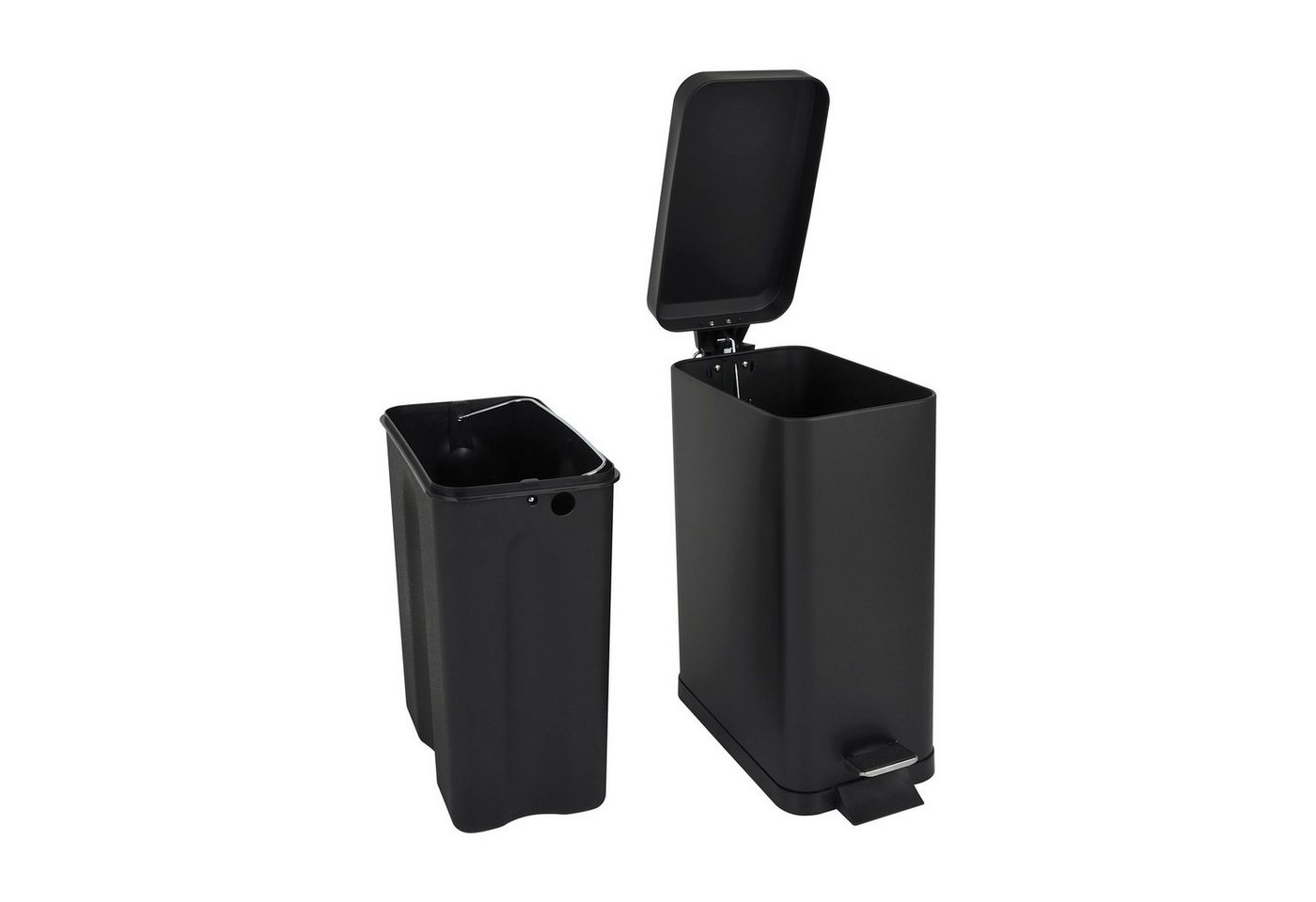 SVITA Mülleimer STM10, Treteimer, Softclose-Funktion, 18L, Pulverbeschichteter Stahl, Schwarz – Bild 2 von 5