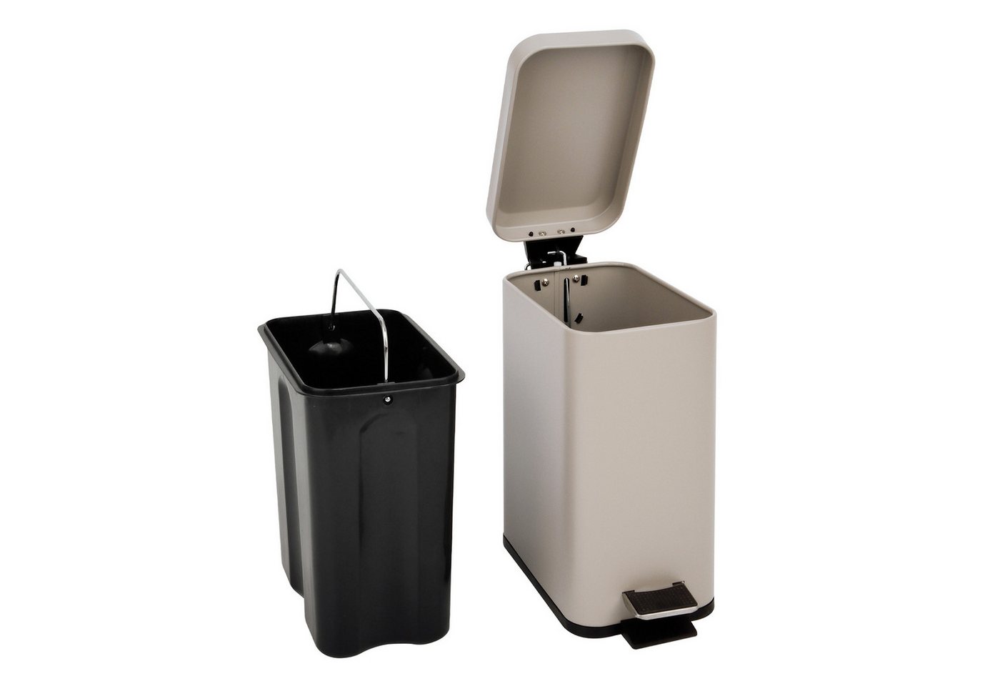 SVITA Mülleimer STM5, Kosmetikeimer, Softclose, 5L, Stahl pulverbeschichtet, Taupe – Bild 2 von 5