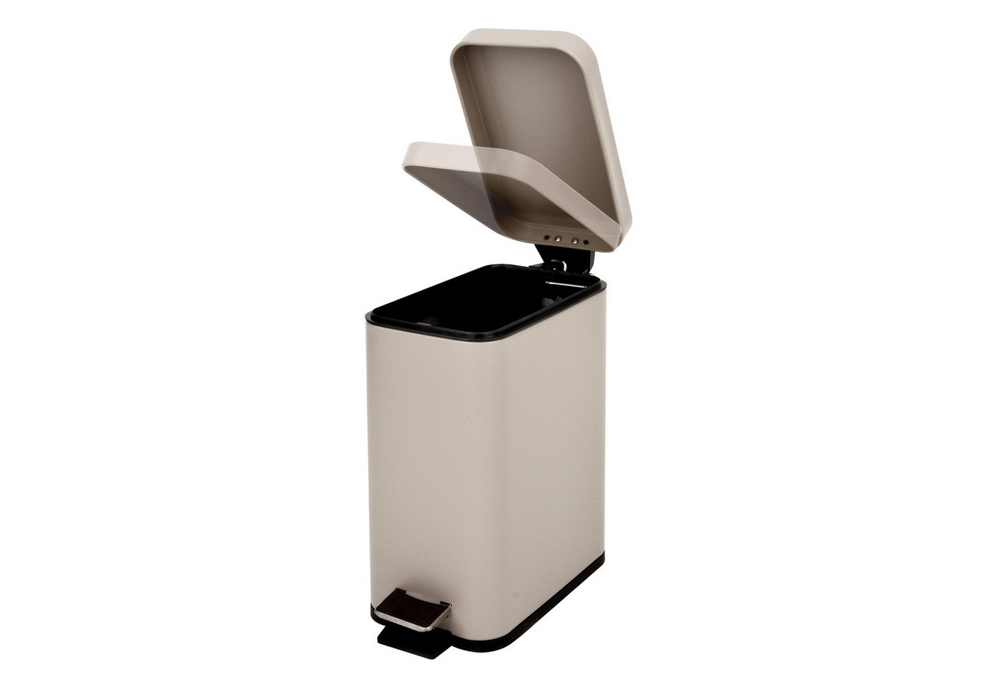 SVITA Mülleimer STM5, Kosmetikeimer, Softclose, 5L, Stahl pulverbeschichtet, Taupe – Bild 3 von 5
