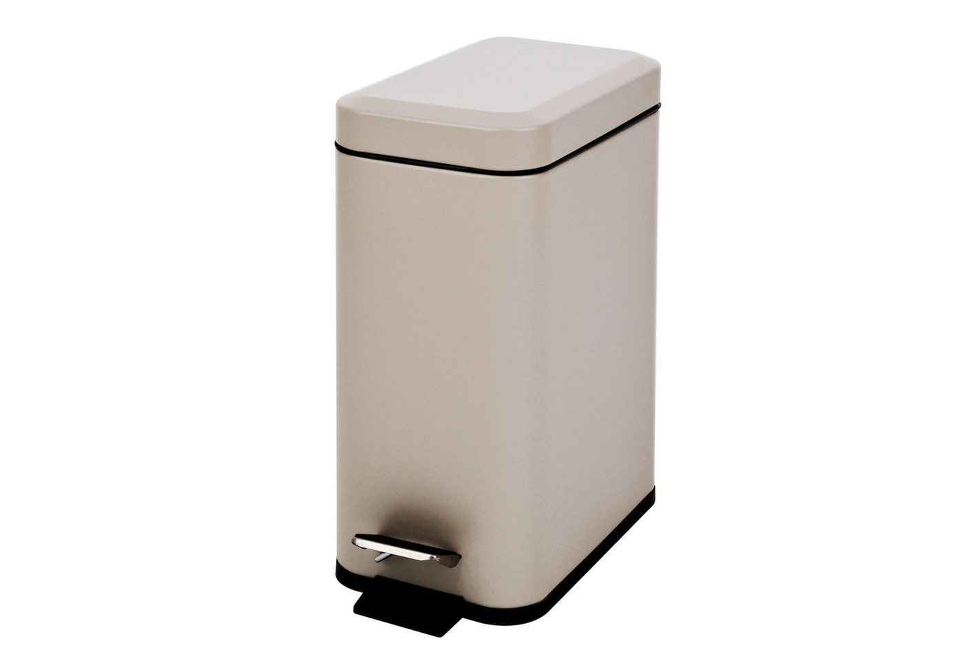 SVITA Mülleimer STM5, Kosmetikeimer, Softclose, 5L, Stahl pulverbeschichtet, Taupe – Bild 4 von 5