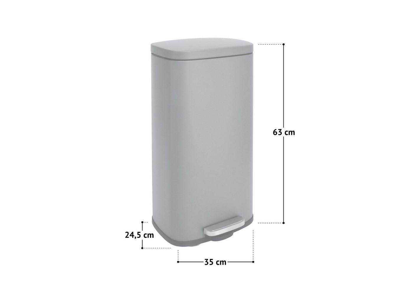 SVITA Mülleimer TQ, Fußtrittmechanismus, 30L, Inneneimer herausnehmbar – Bild 5 von 5