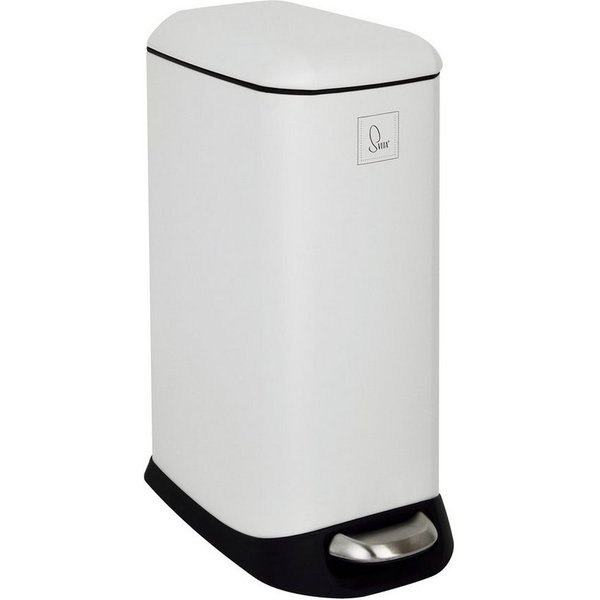 SVITA Mülleimer TS12, Treteimer, 12L, Softclose-Funktion, Stahl pulverbeschichtet, Weiß