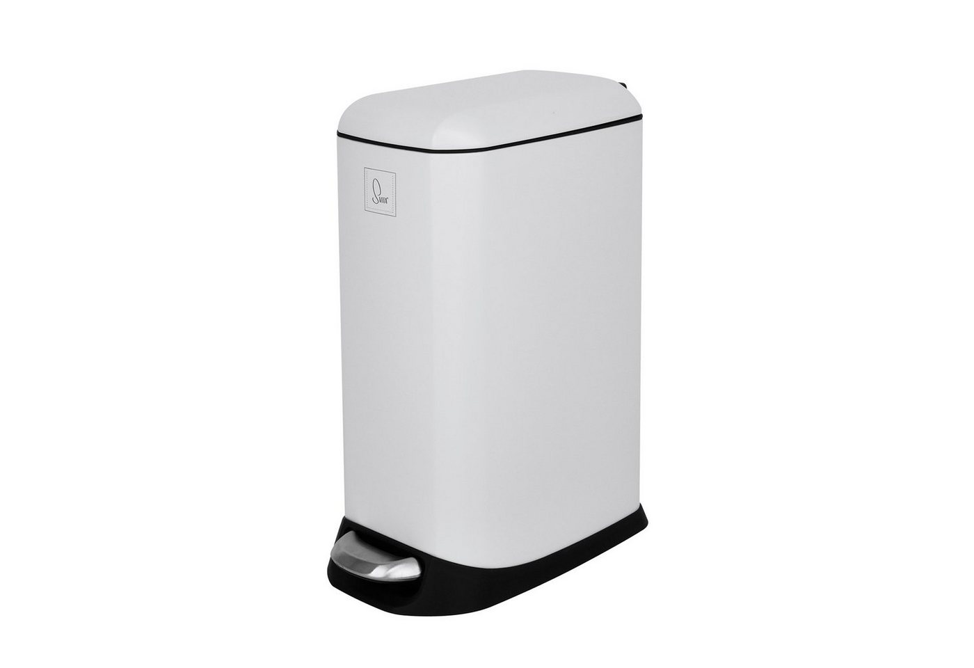 SVITA Mülleimer TS12, Treteimer, 12L, Softclose-Funktion, Stahl pulverbeschichtet, Weiß – Bild 4 von 5