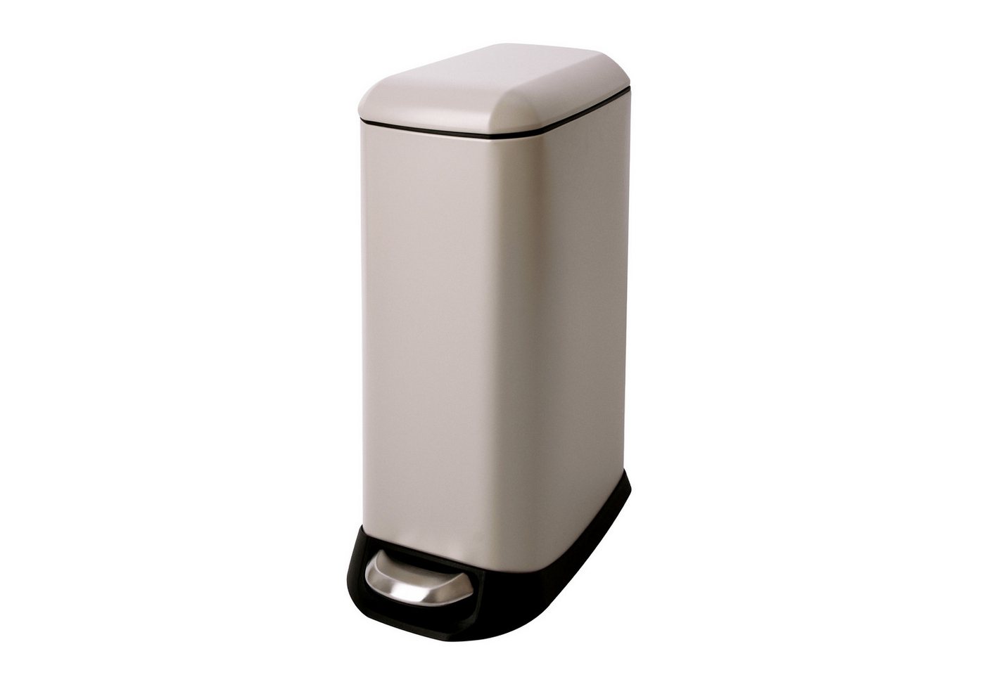 SVITA Mülleimer TS12, Treteimer, 12L, Softclose-Funktion, Stahl pulverbeschichtet, Taupe – Bild 4 von 5