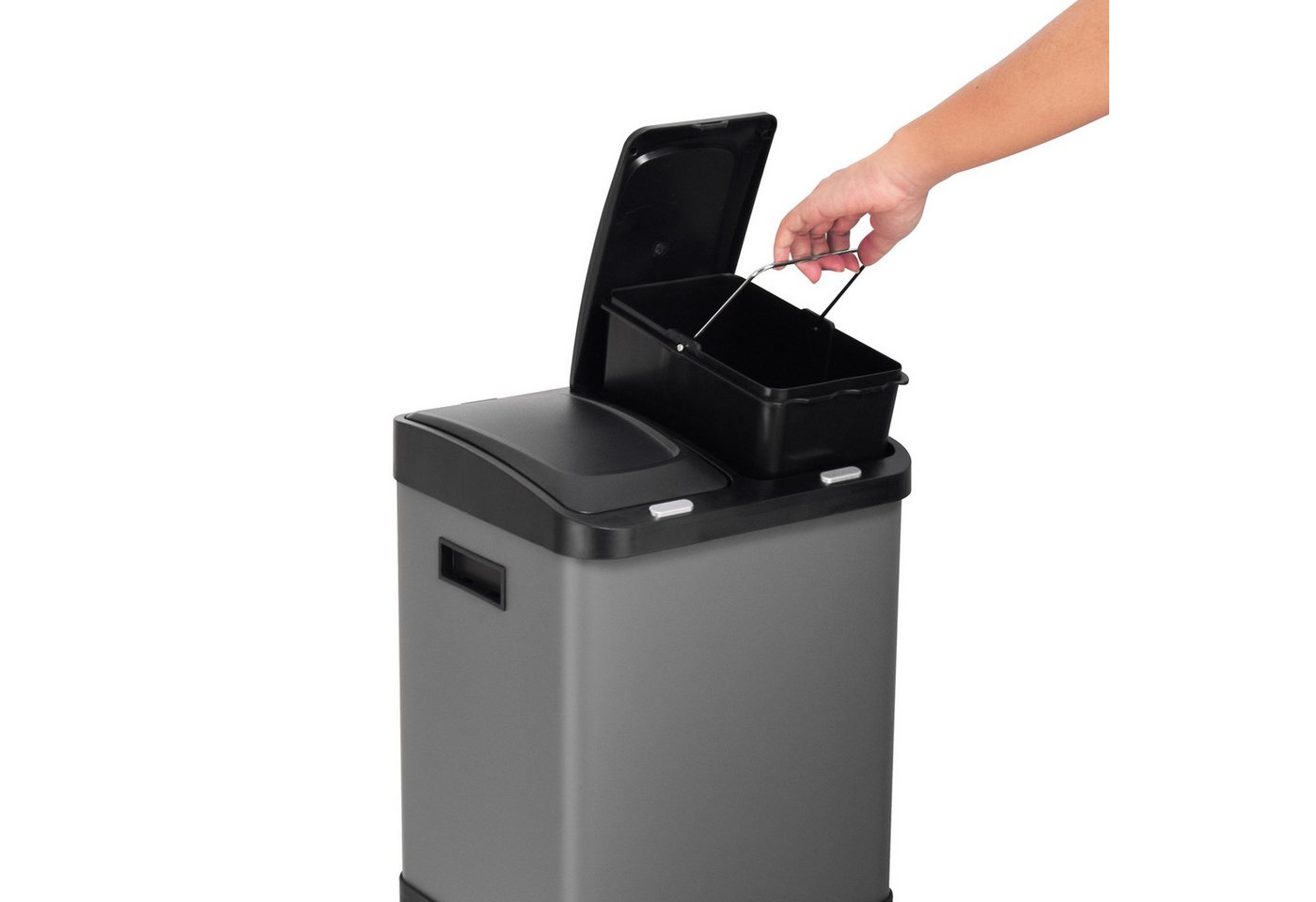 SVITA Mülltrennsystem 3XCombo, 32L Fassungsvermögen, Inneneimer mit Henkel, robust und langlebig – Bild 4 von 5