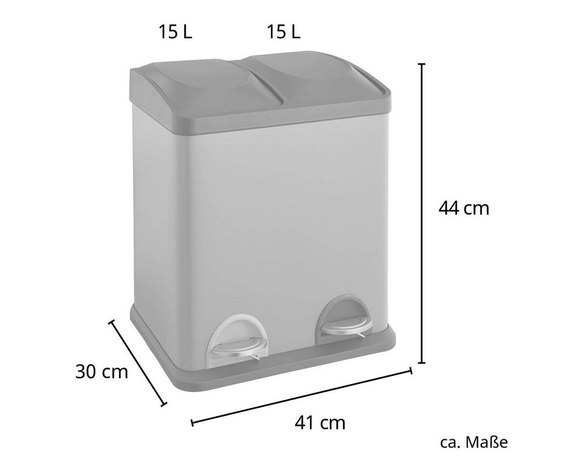 SVITA Mülltrennsystem TC2X15, Küchen-Eimer, Abfalleimer, 2er-Mülleimer, Mülltrennung, Schwarz – Bild 5 von 5