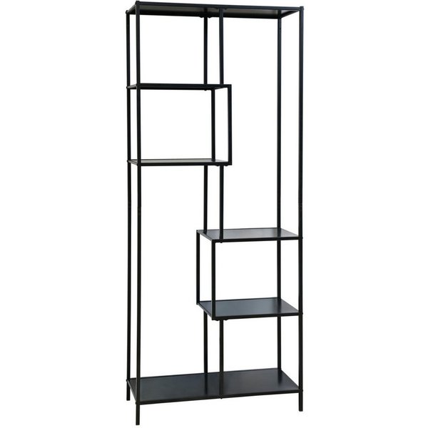 SVITA Regal KELA, Metallregal, Wohnzimmerregal, Standregal, Schwarz, 77 x 33 x 185 cm