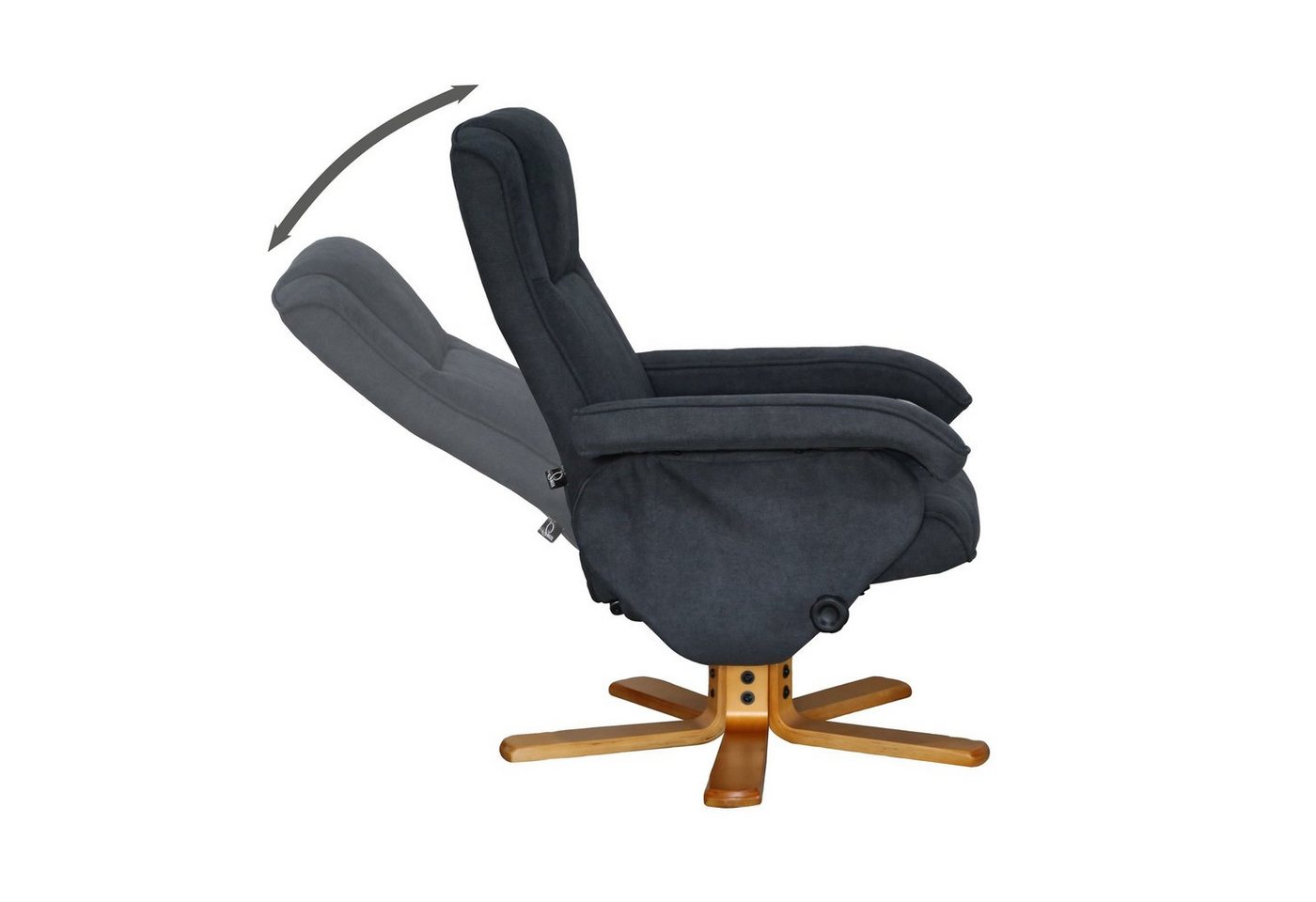 SVITA Relaxsessel CHARLES (Set, 2-St., Relaxsessel mit Hocker), 360° drehbar,mit Fußablage,Wippmechanismus,bequem gepolstert – Bild 2 von 5